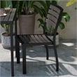 Outdoor Faux Teak Side Chair with Gray Wash Poly Slats - Teak Patio Chair