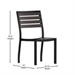 Outdoor Faux Teak Side Chair with Gray Wash Poly Slats - Teak Patio Chair