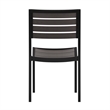 Outdoor Faux Teak Side Chair with Gray Wash Poly Slats - Teak Patio Chair
