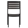 Outdoor Faux Teak Side Chair with Gray Wash Poly Slats - Teak Patio Chair