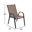 Commercial 5 Pc Outdoor Patio Dining Set with Glass Table and 4 Chairs - Brown