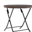 3PC Brown and Black Indoor/Outdoor PE Rattan Folding Bistro Set
