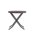 3PC Brown and Black Indoor/Outdoor PE Rattan Folding Bistro Set