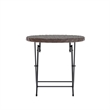 3PC Brown and Black Indoor/Outdoor PE Rattan Folding Bistro Set