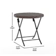3PC Brown and Black Indoor/Outdoor PE Rattan Folding Bistro Set