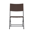 3PC Brown and Black Indoor/Outdoor PE Rattan Folding Bistro Set