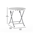 3PC Gray/White and Charcoal Indoor/Outdoor PE Rattan Folding Bistro Set
