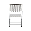 3PC Gray/White and Charcoal Indoor/Outdoor PE Rattan Folding Bistro Set