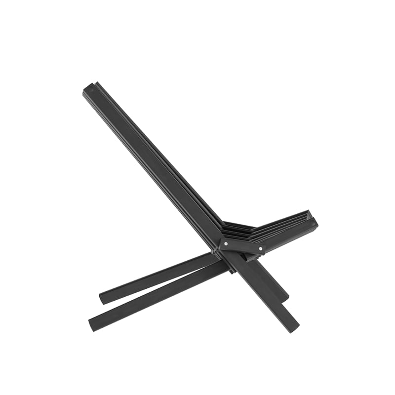 Commercial Indoor/Outdoor Low Profile Acacia Wood Patio Folding Chair in Black