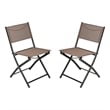 2 Pack Commercial Outdoor Flex Comfort Folding Chair with Metal Frame in Brown