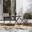 2 Pack Commercial Outdoor Flex Comfort Folding Chair with Metal Frame in Brown
