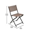 2 Pack Commercial Outdoor Flex Comfort Folding Chair with Metal Frame in Brown