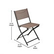 2 Pack Commercial Outdoor Flex Comfort Folding Chair with Metal Frame in Brown