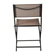 2 Pack Commercial Outdoor Flex Comfort Folding Chair with Metal Frame in Brown