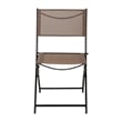 2 Pack Commercial Outdoor Flex Comfort Folding Chair with Metal Frame in Brown