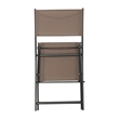 2 Pack Commercial Outdoor Flex Comfort Folding Chair with Metal Frame in Brown