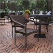 All Weather Commercial Grade PE Rattan Stacking Patio Chairs in Espresso