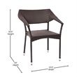 All Weather Commercial Grade PE Rattan Stacking Patio Chairs in Espresso