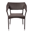 All Weather Commercial Grade PE Rattan Stacking Patio Chairs in Espresso