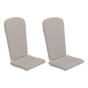 Set of 2 All-Weather High Back Adirondack Chair Cushions in Cream