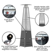 Outdoor Patio Heater - Slate Gray-7.5 Feet Round Steel Patio Heater-42 000 BTU's