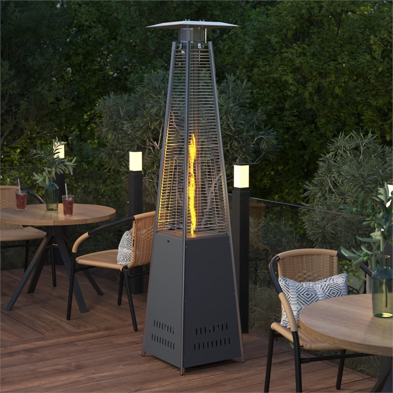 Outdoor Patio Heater - Slate Gray-7.5 Feet Round Steel Patio Heater-42 000 BTU's