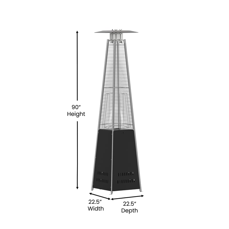 Outdoor Patio Heater - Black - 7.5 Feet Round Steel Patio Heater - 42 000 BTU's