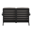 All-Weather Poly Resin Adirondack Loveseat & Cushions - Black/Charcoal