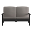 All-Weather Poly Resin Adirondack Loveseat & Cushions - Black/Charcoal