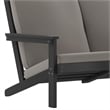 All-Weather Poly Resin Adirondack Loveseat & Cushions - Black/Charcoal