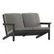 All-Weather Poly Resin Adirondack Loveseat & Cushions - Black/Charcoal
