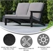 All-Weather Poly Resin Adirondack Loveseat & Cushions - Black/Charcoal