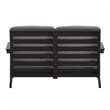 All-Weather Poly Resin Adirondack Loveseat & Cushions - Black/Charcoal