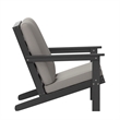 All-Weather Poly Resin Adirondack Loveseat & Cushions - Black/Charcoal