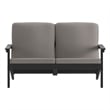 All-Weather Poly Resin Adirondack Loveseat & Cushions - Black/Charcoal