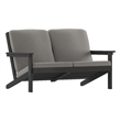 All-Weather Poly Resin Adirondack Loveseat & Cushions - Black/Charcoal