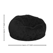 Flash Furniture Oversized Black Furry Refillable Bean Bag Chair for All Ages