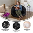 Flash Furniture Oversized Black Furry Refillable Bean Bag Chair for All Ages