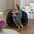 Flash Furniture Oversized Black Furry Refillable Bean Bag Chair for All Ages