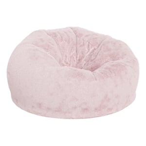 Flash Furniture Oversized Blush Furry Refillable Bean Bag Chair for All Ages