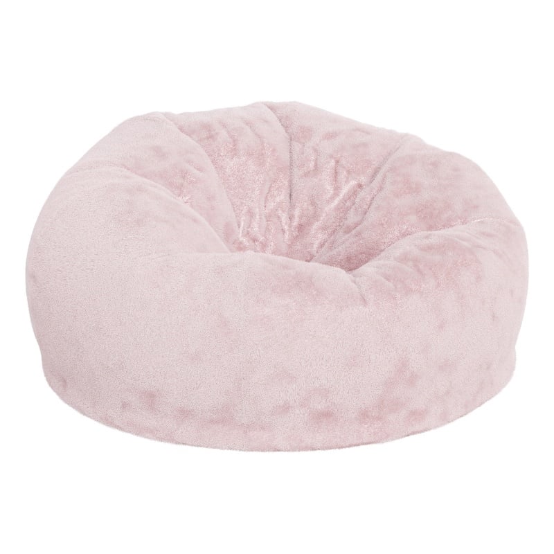 Flash Furniture Oversized Blush Furry Refillable Bean Bag Chair for All Ages