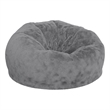 Flash Furniture Oversized Gray Furry Refillable Bean Bag Chair for All Ages