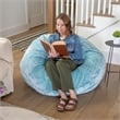 Flash Furniture Oversized Teal Furry Refillable Bean Bag Chair for All Ages