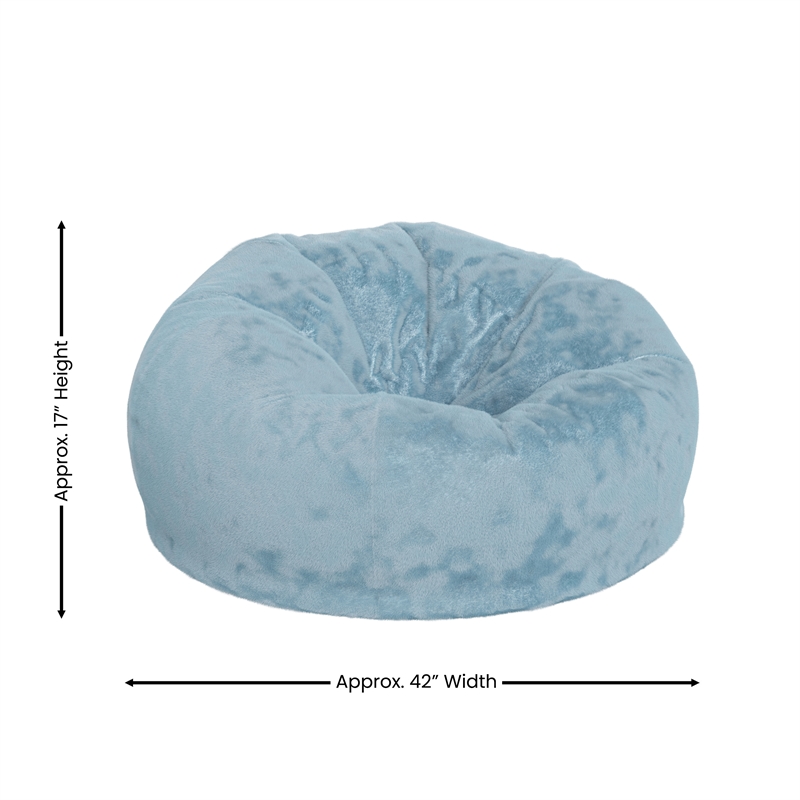Flash Furniture Oversized Teal Furry Refillable Bean Bag Chair for All Ages