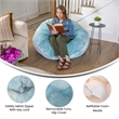 Flash Furniture Oversized Teal Furry Refillable Bean Bag Chair for All Ages