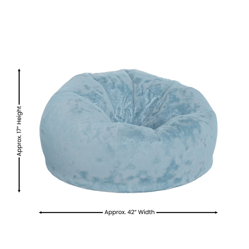 Flash Furniture Oversized Teal Furry Refillable Bean Bag Chair for All Ages
