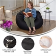 Flash Furniture Oversized Solid Black Refillable Bean Bag Chair for All Ages
