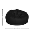 Flash Furniture Oversized Solid Black Refillable Bean Bag Chair for All Ages