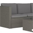 Flash Furniture Indoor/Outdoor Patio Wicker Rattan Sofa and Table Set in Gray