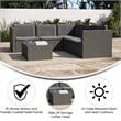 Flash Furniture Indoor/Outdoor Patio Wicker Rattan Sofa and Table Set in Gray